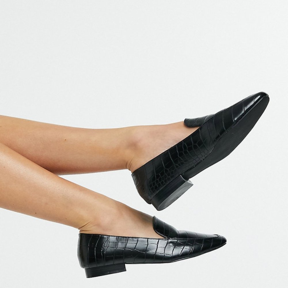 ASOS Women's Black Wide Fit Mindy Flat Loafers